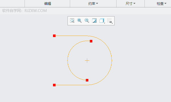 CREO如何使用圆心和端点画圆弧第5步