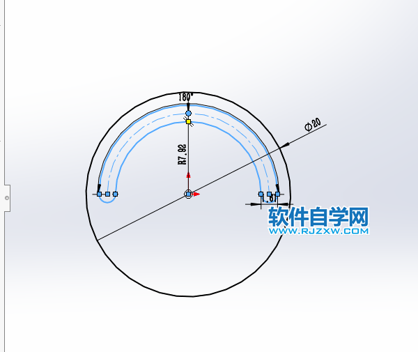 solidworks在以圆心画圆弧糟口