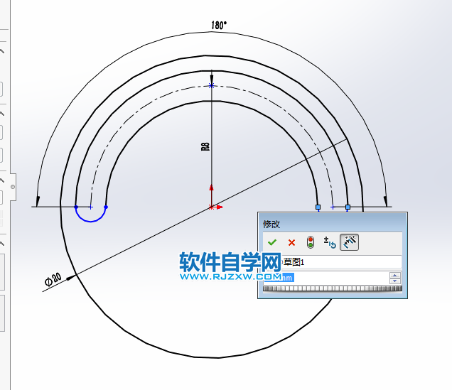 solidworks在以圆心画圆弧糟口