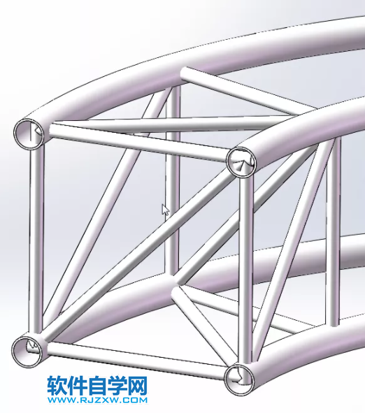 SolidWorks焊件画的圆形钢架第12步