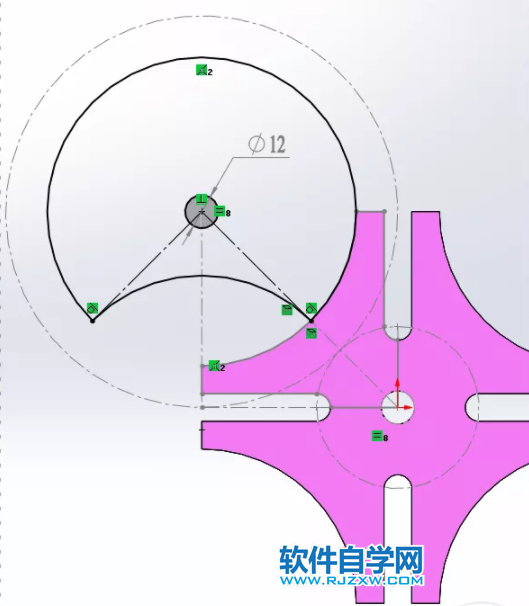 SolidWorks装配体里怎么画槽轮机构第5步