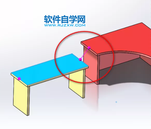 SolidWorks怎么用磁性配合装配桌子第24步