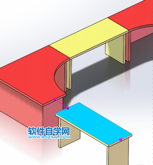 SolidWorks怎么用磁性配合装配桌子第26步