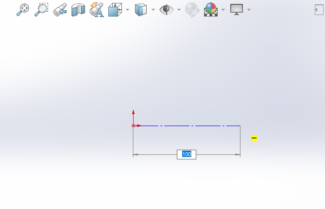 solidworks2024如何绘制长100的水平构造线第6步