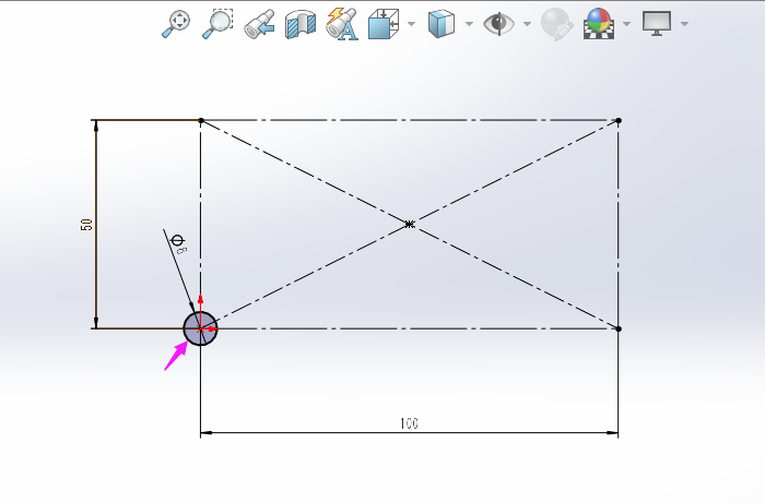 SOLIDWORKS线性草图阵列的方法第1步