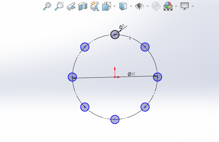 SOLIDWORKS圆周草图阵列怎么使用第6步