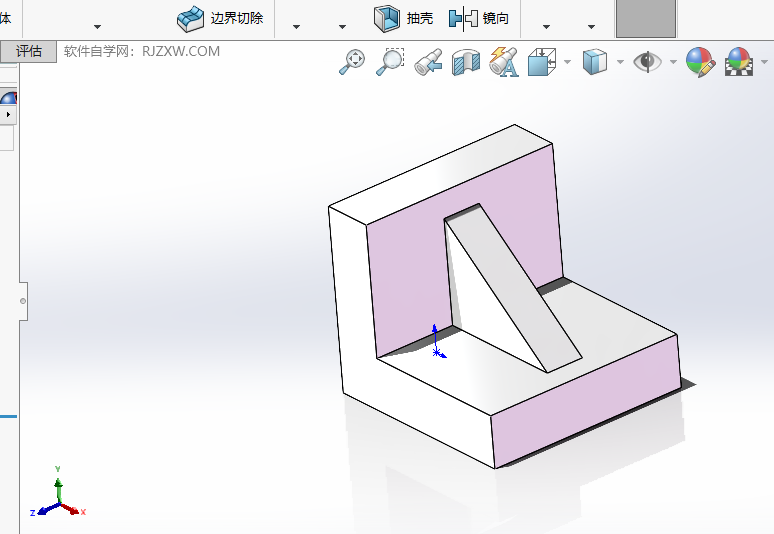 SOLIDWORKS零件如何进入右视图显示第1步