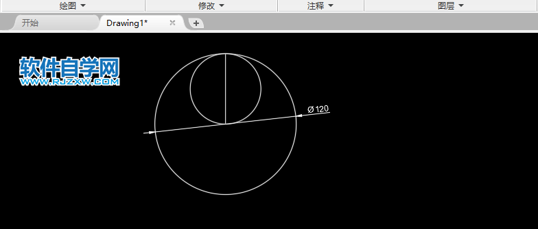 CAD怎么画五连花圆形的方法-3