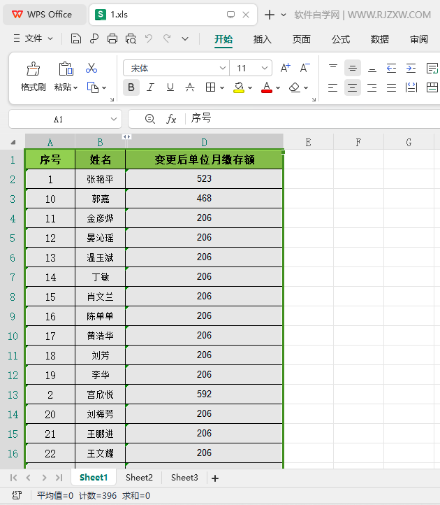 WPS如何把所有列设置最适合的列宽第1步