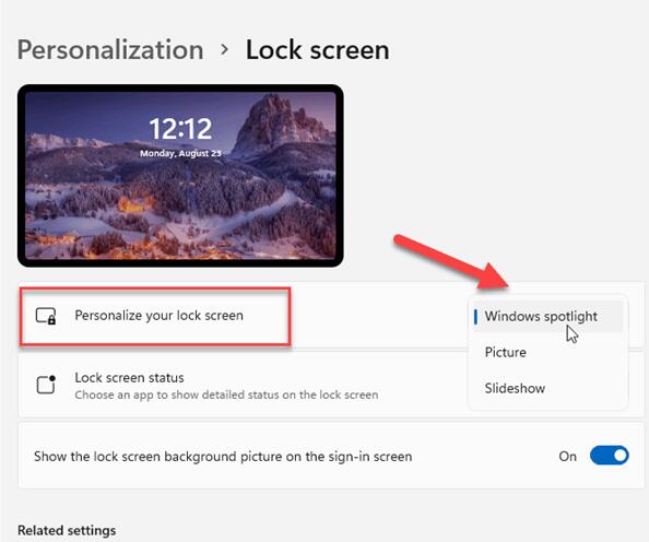 Windows11怎么更改锁屏壁纸？第3步