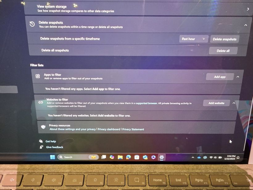 微软 Win11 Recall“记忆”AI 功能初体验:每隔 5 秒截屏、无网也能运行