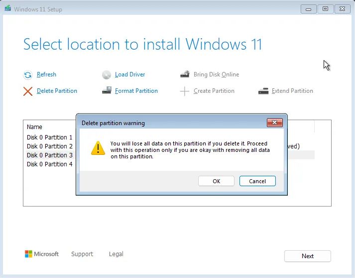 微软 Win11 27774 预览版装机新特性:格式化 / 移除分区弹窗提醒会删除数据