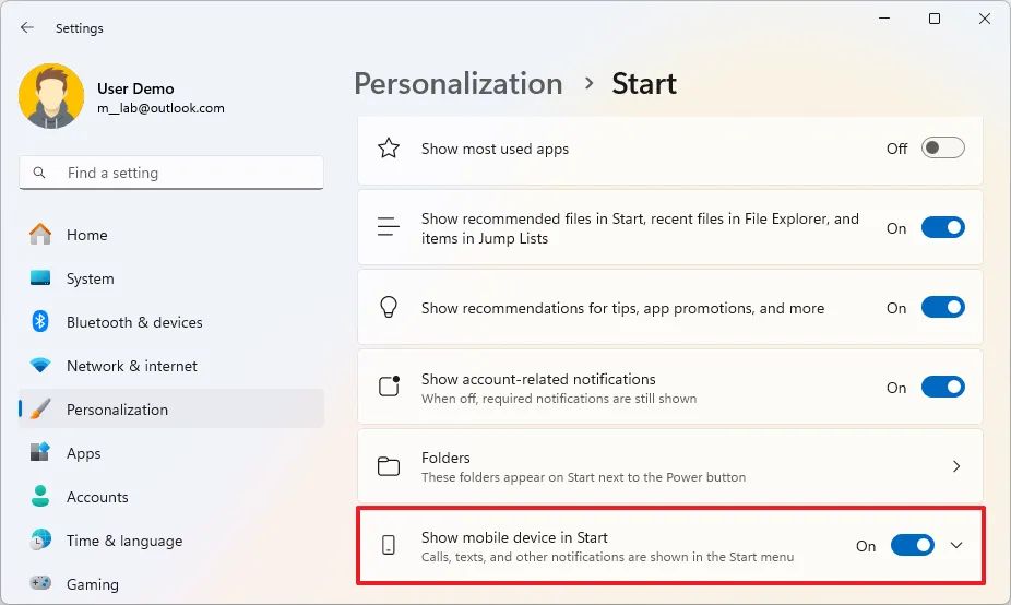 Win11 学院:如何在 Windows 11 开始菜单中启用侧栏概览 iPhone 等手机信息