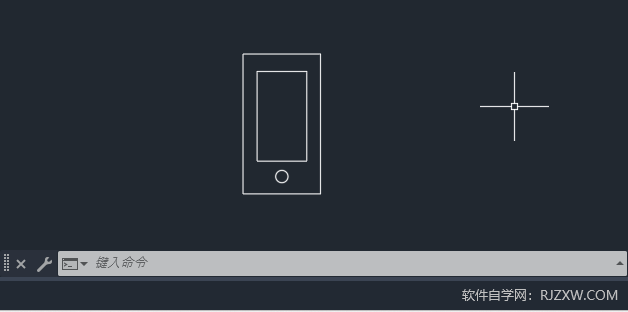 CAD2024绘制手机图标的方法第5步