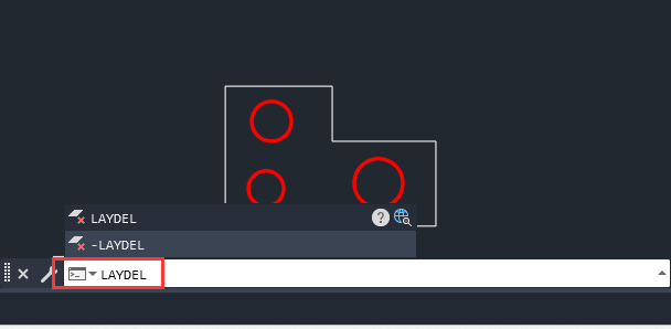 CAD中LAYDEL命令怎么使用第2步