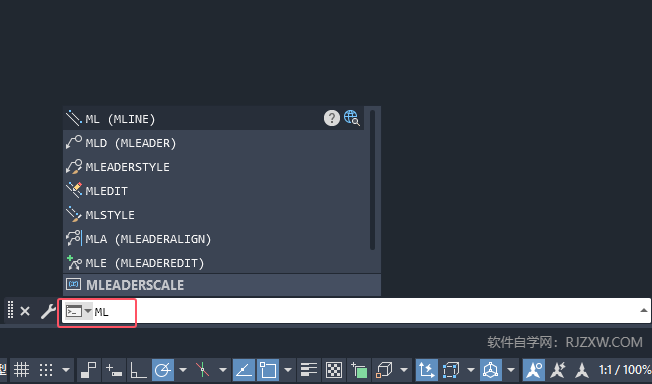 cad里ml是什么命令详细介绍第2步