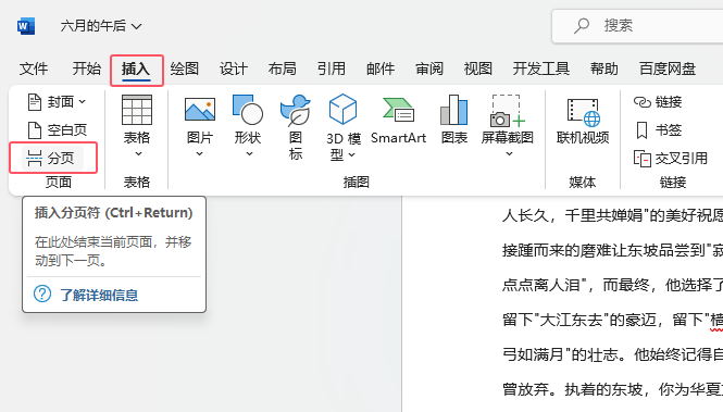 word2021文档如何进行分页设置